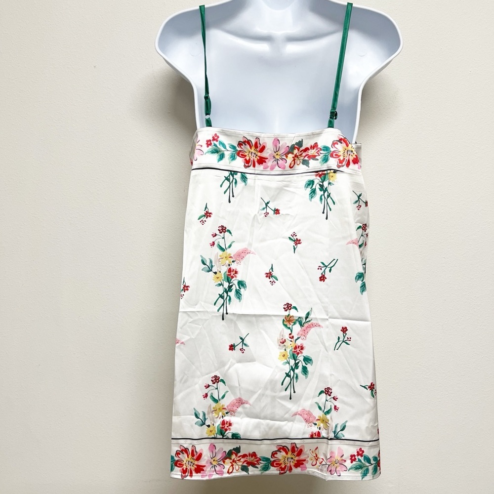 Boutique Womens White Colorful Floral Adjustable Mini Slip Dress Tunic Size S - Picture 5 of 7